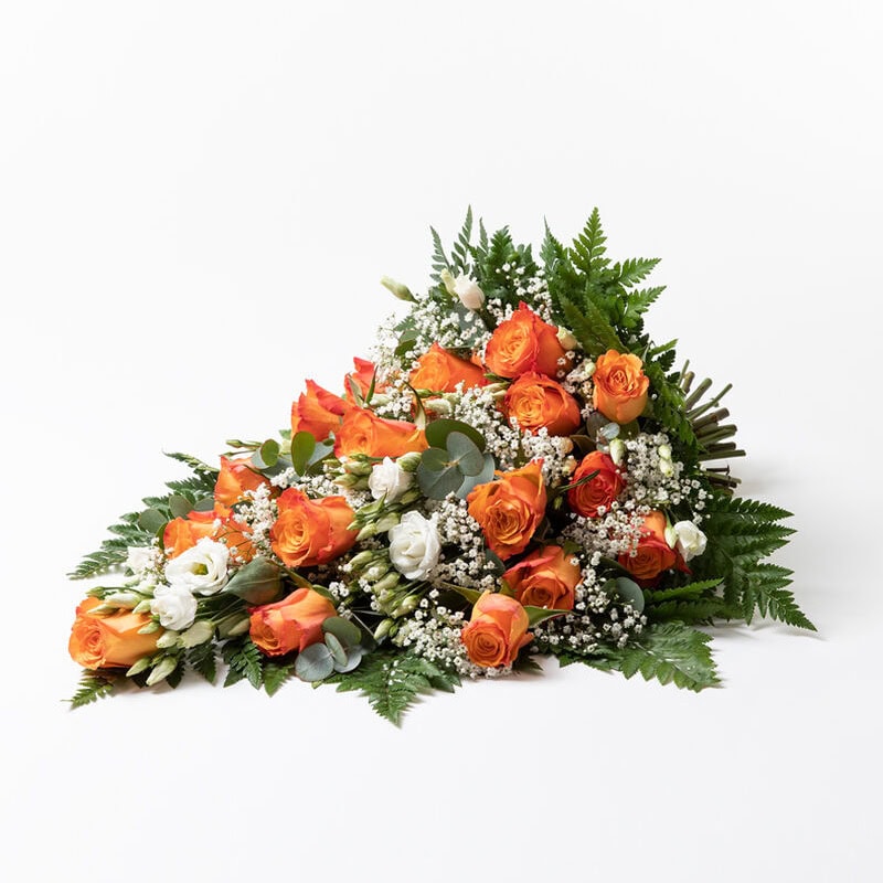 Bårebukett gyllen stor begravelse bisettelse blomster