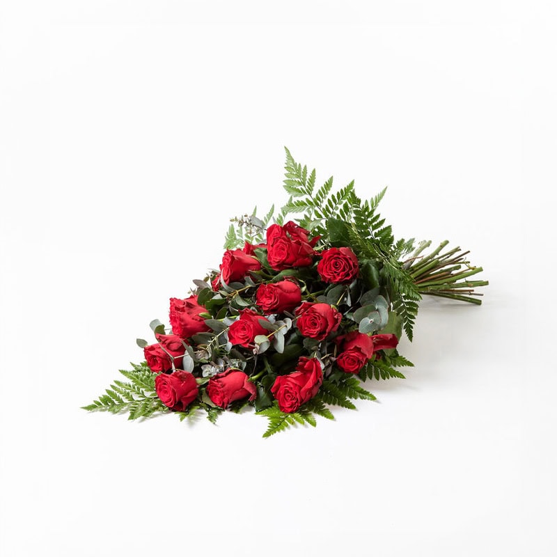 Bårebukett rød standard begravelse bisettelse blomster