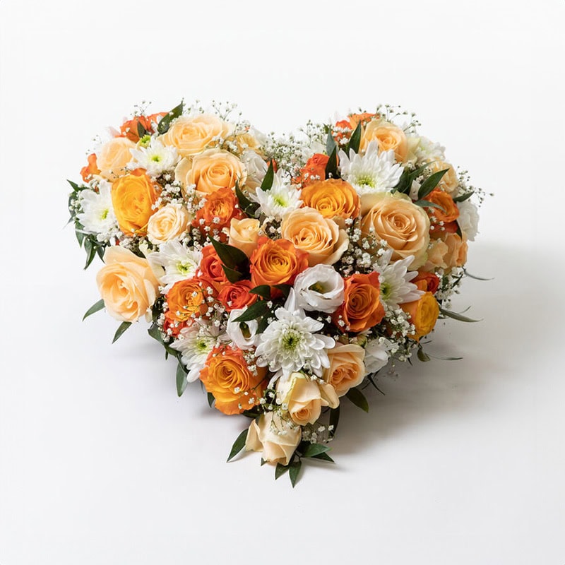 Hjerte gyllen lite begravelse bisettelse blomster