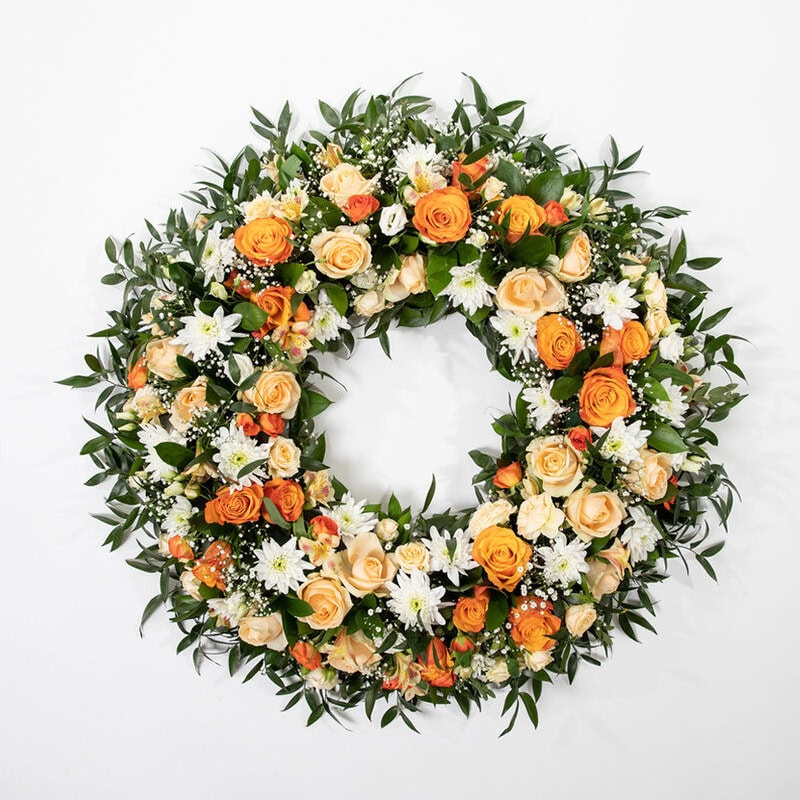 Krans gyllen stor begravelse bisettelse blomster
